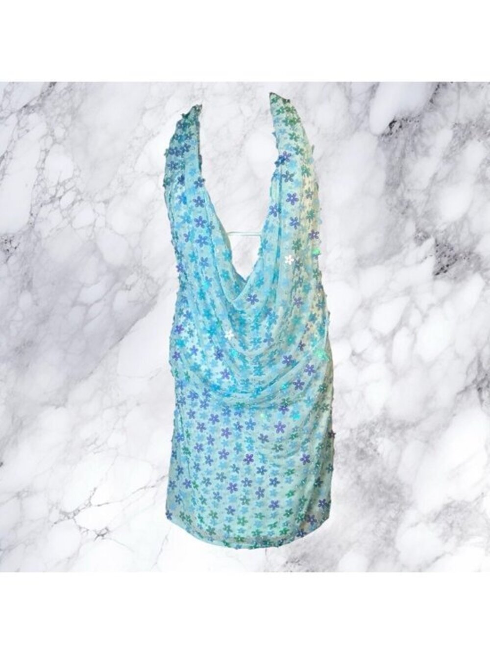 Superdown Cici Mini Dress in Blue Sequin